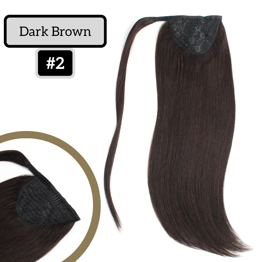 Ponytail Extension 16" Dark Brown #2 - IDENTITY